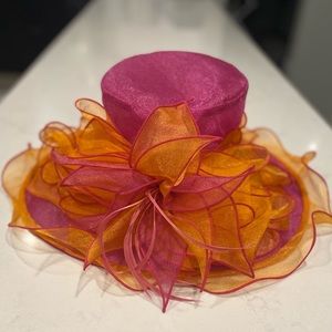 Pink/Orange Kentucky Derby style hat